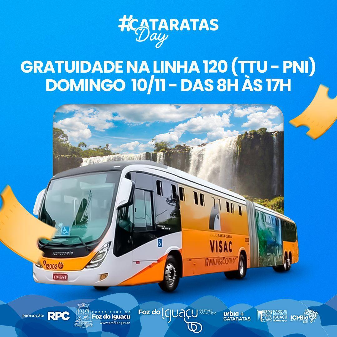 Cataratas Day: Linha 120 de ônibus terá gratuidade no domingo (10)