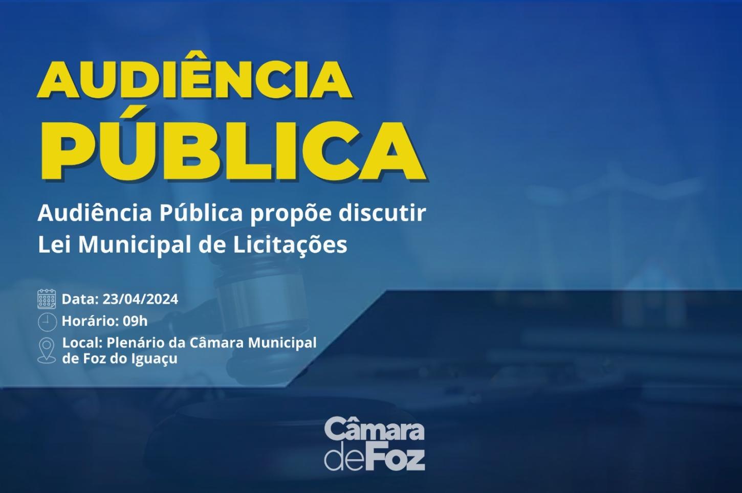 Audiência Pública propõe discutir lei municipal de licitações