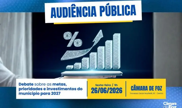 Audiência pública vai debater e metas e diretrizes da Lei Orçamentária de 2027